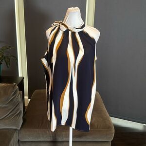 Women’s Halter Neck Casual Loose Top Blouse Side Bow Tie Size 3XL NWT